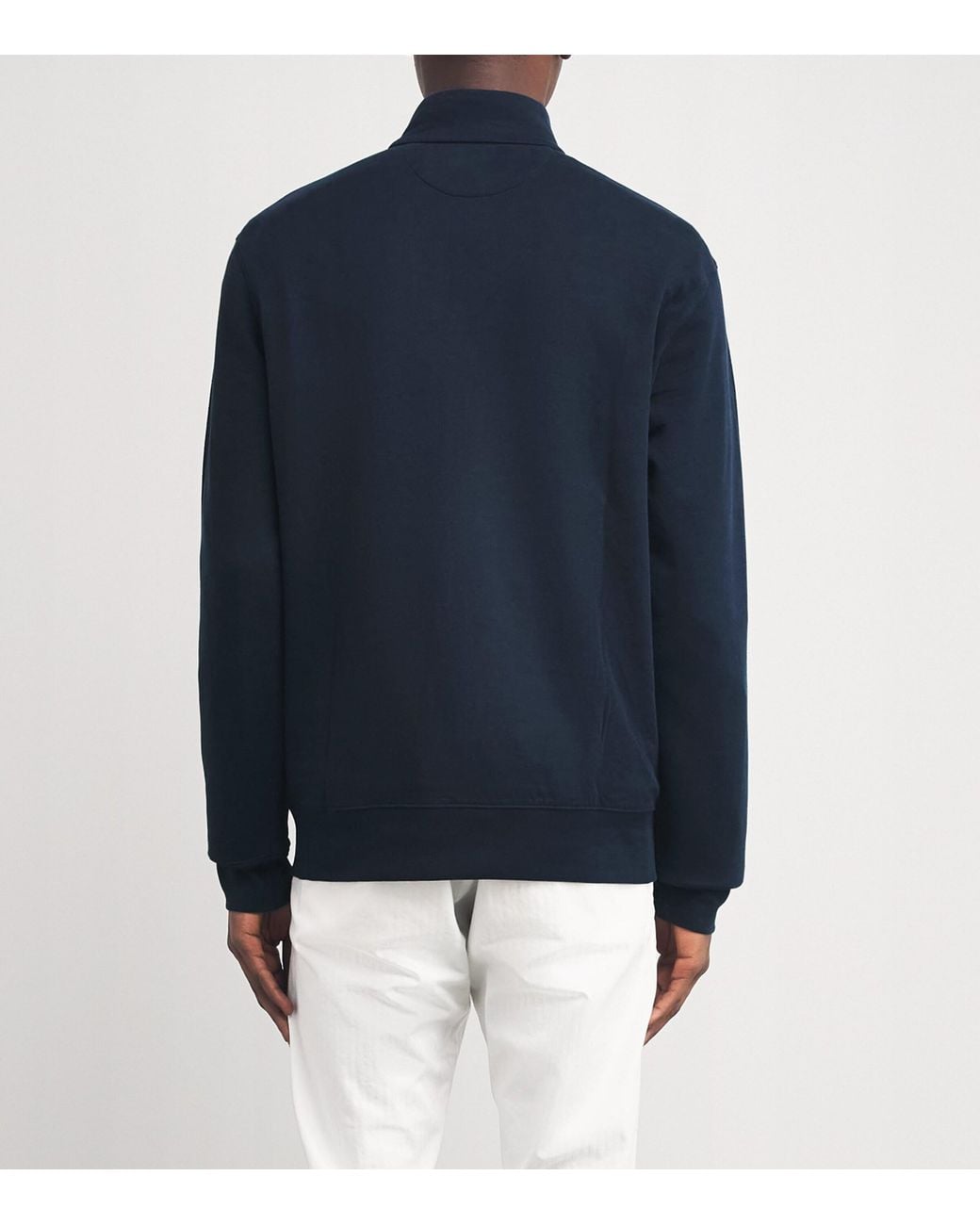 Polo Ralph Lauren Blue Cotton-Blend Quarter-Zip Sweater for men