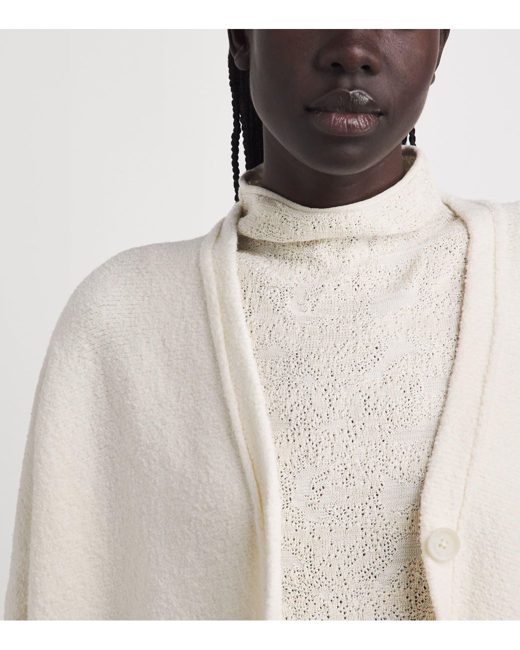 Lauren Manoogian White Pima Cotton-Blend Uzbek Cardigan