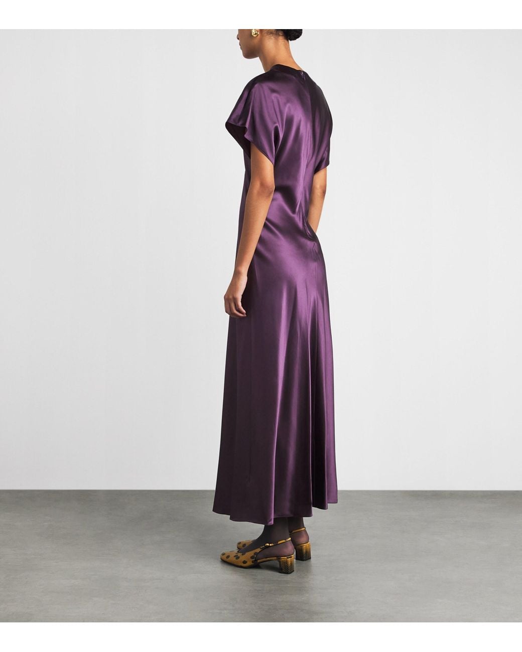 Veronica Beard Purple Silk-Satin Redgrave Maxi Dress