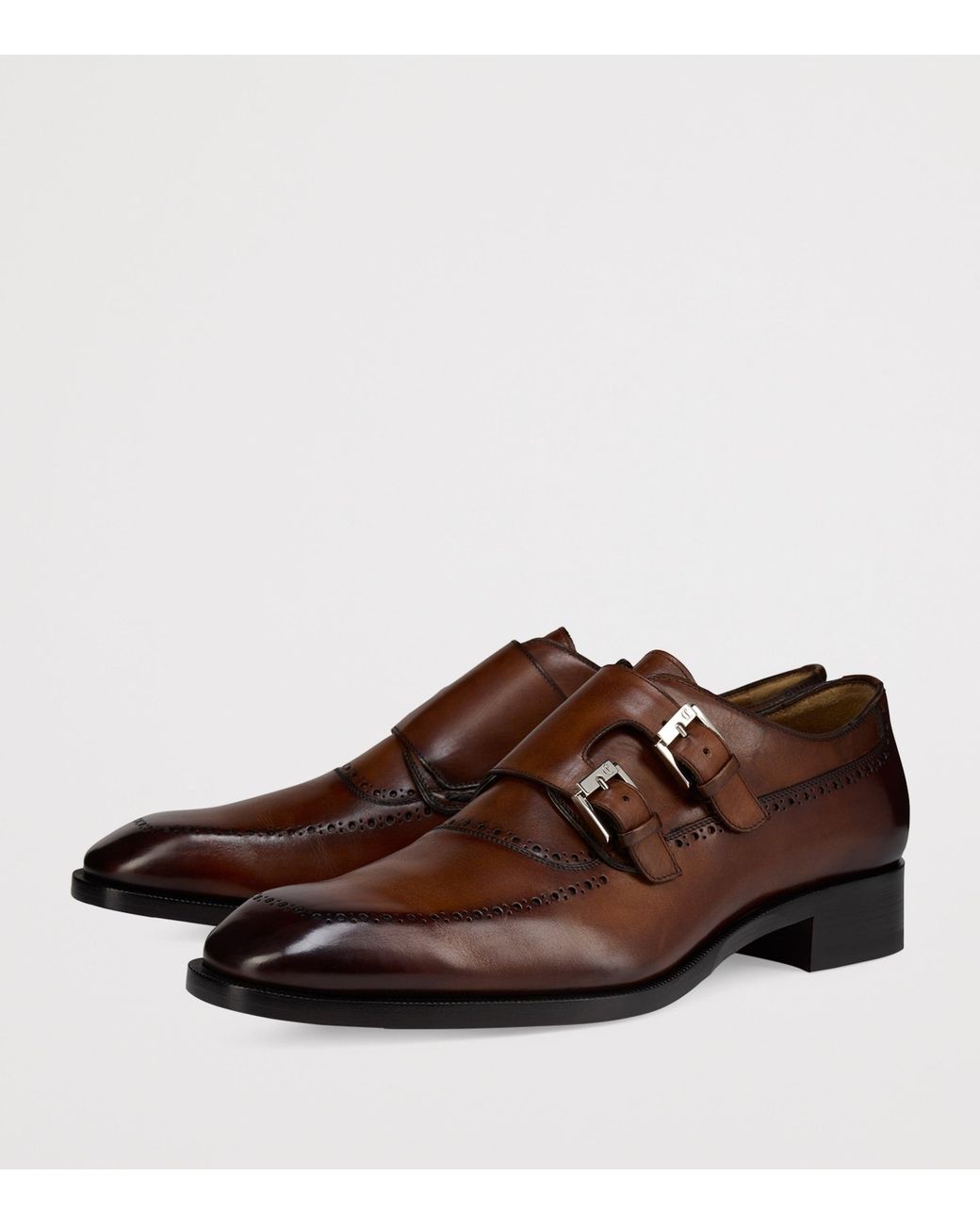 Christian Louboutin Brown Sartok Leather Monk Shoes for men