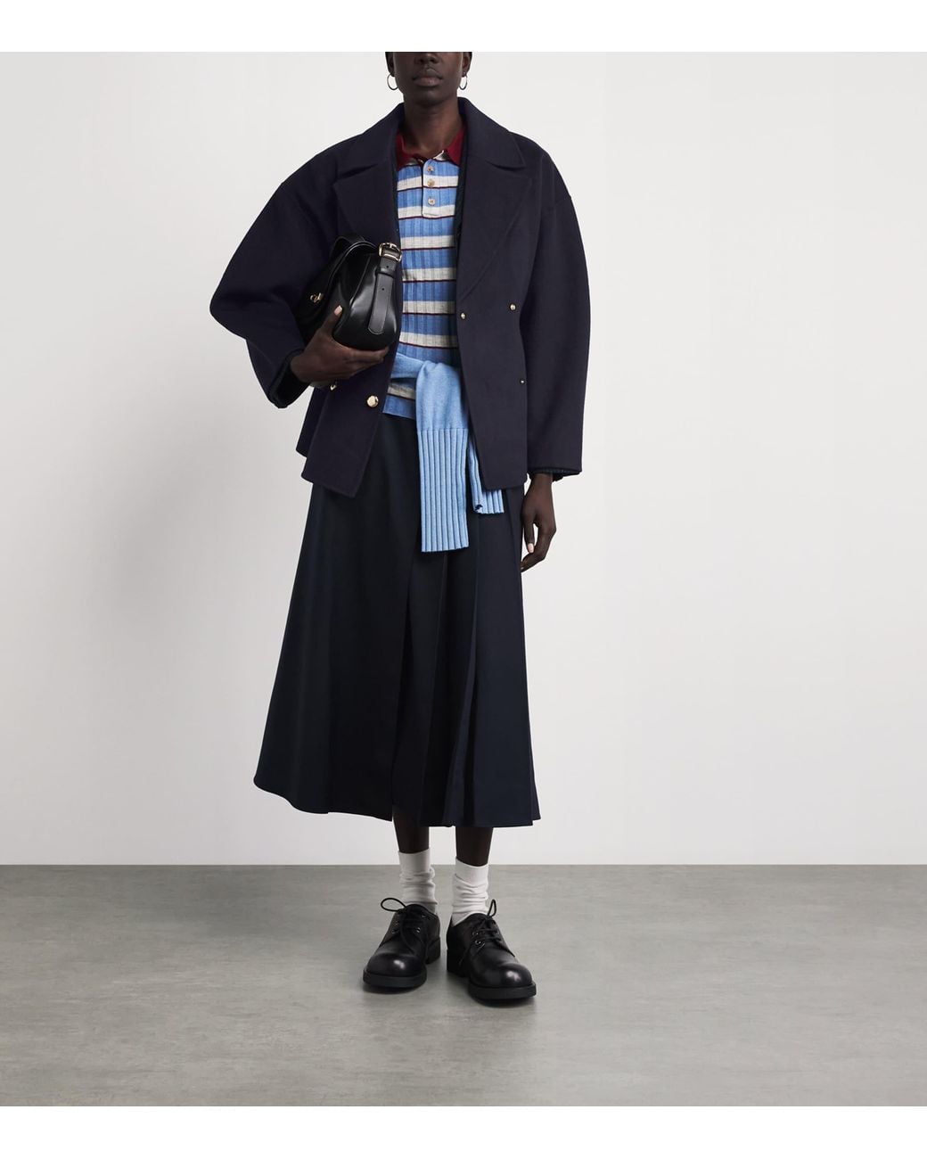Maje Blue Wool Pea Coat