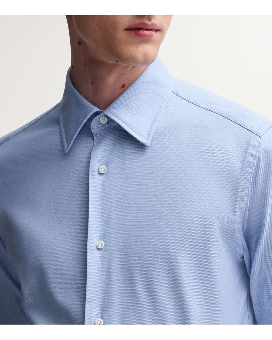 Boss Blue Stretch-Cotton Slim Shirt for men