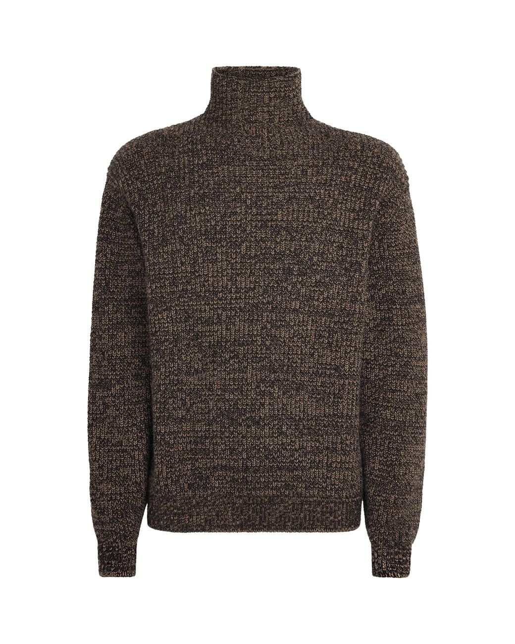 Lemaire Brown Alpaca-Yak-Blend Funnel-Neck Sweater for men
