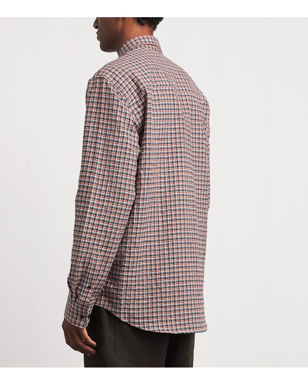 Dries Van Noten Purple Flannel Check Shirt for men