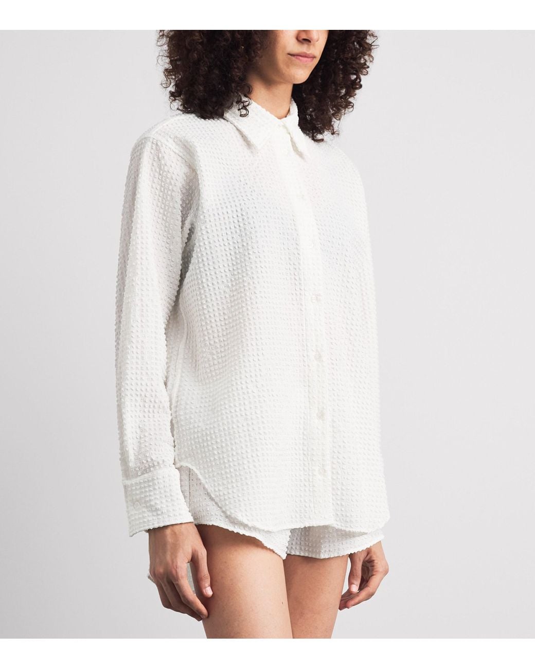 Hunza G White Seersucker Resort Shirt