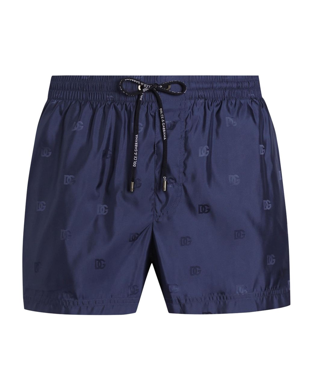 Dolce & Gabbana Blue Jacquard Logo Swim Shorts for men