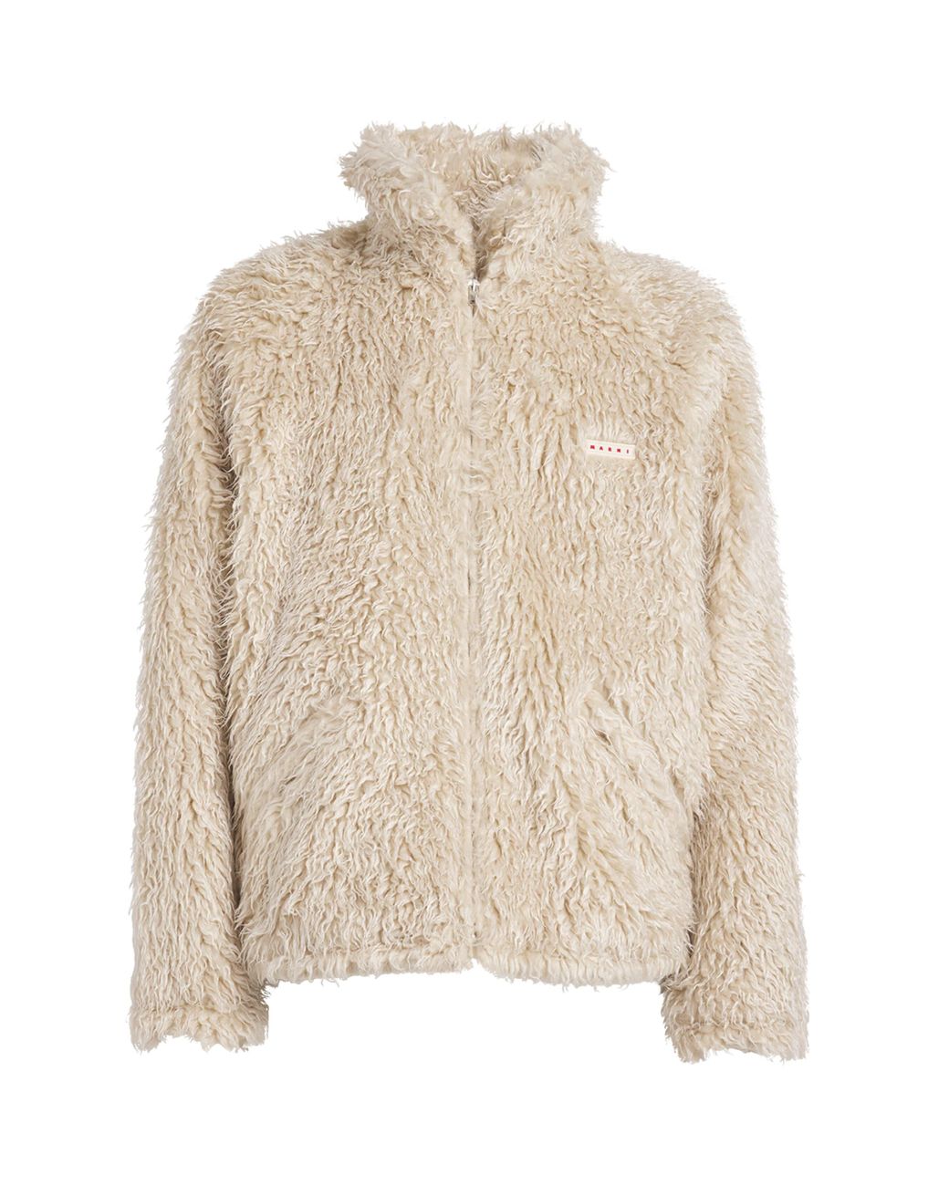 Marni Faux Fur Zip-Up Jacket in Natural for Men | Lyst
