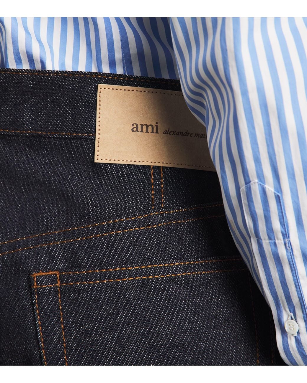 AMI Blue Wide-Leg Jeans