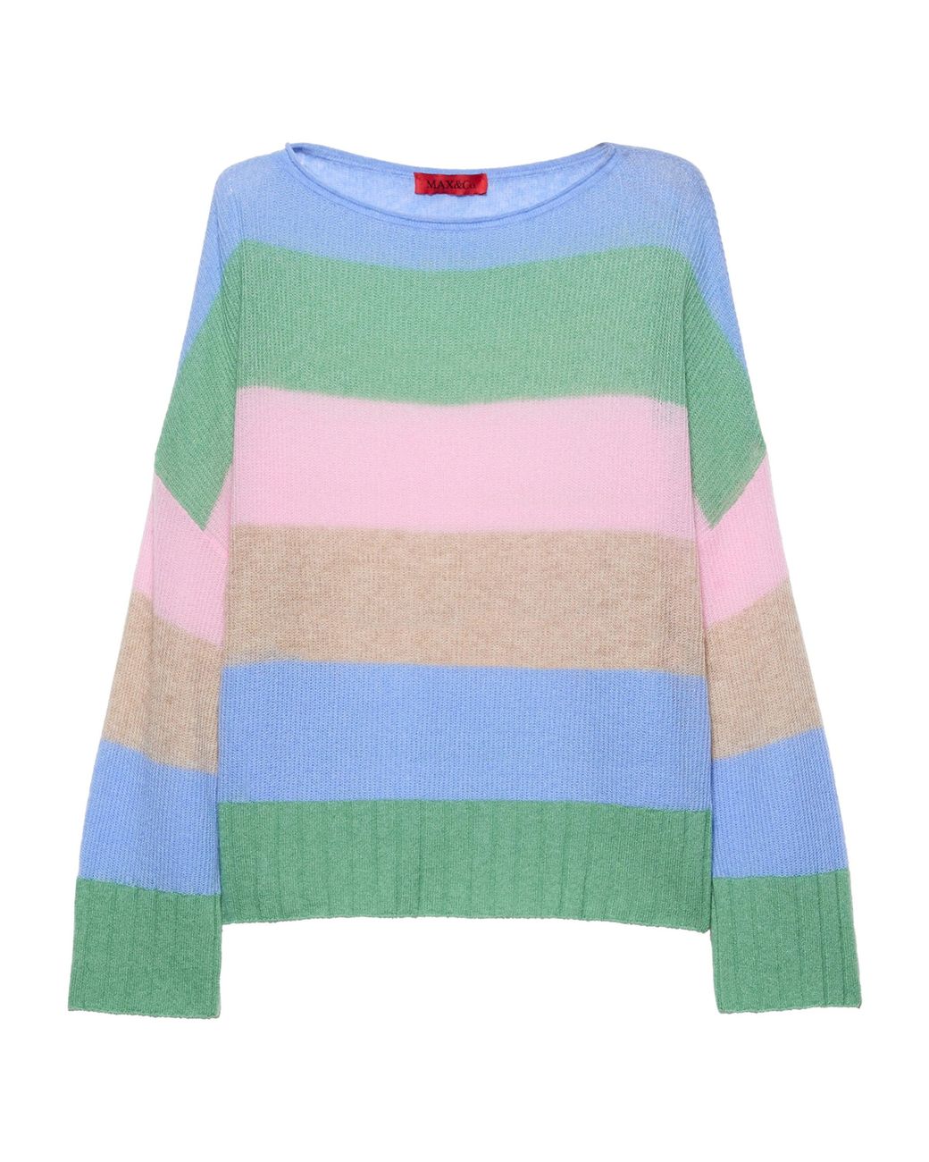 MAX&Co. Green Linen Striped Sweater