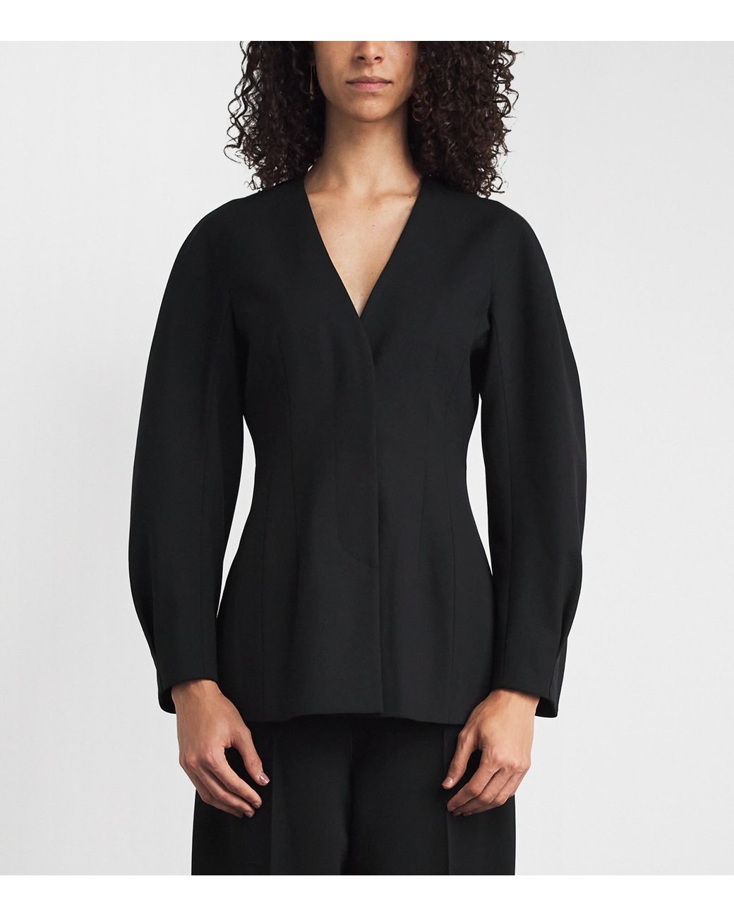 RETORI Black Virgin Wool Hourglass Blazer