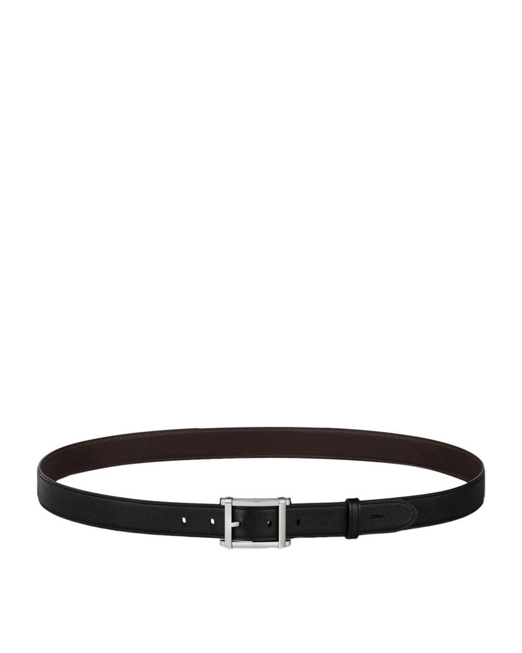 Cartier Black Leather Reversible Tank De Belt for men