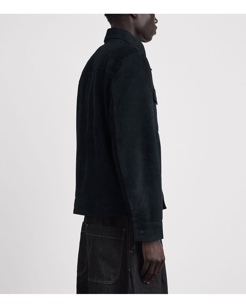 Rag & Bone Black Suede Trucker Jacket for men