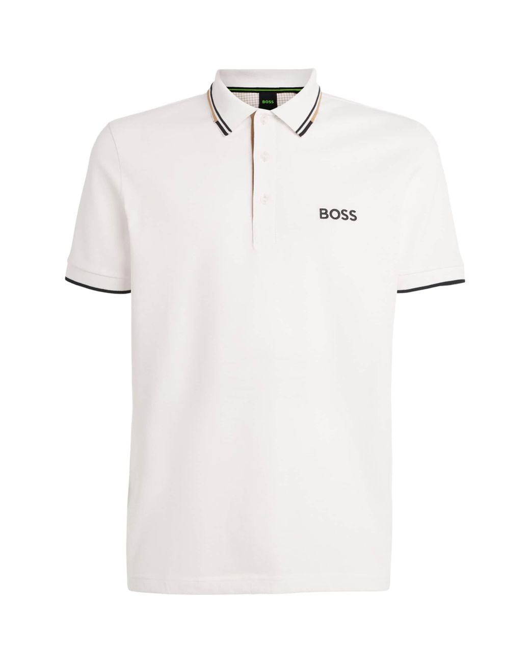 Boss White Cotton-Blend Paddy Polo Shirt for men