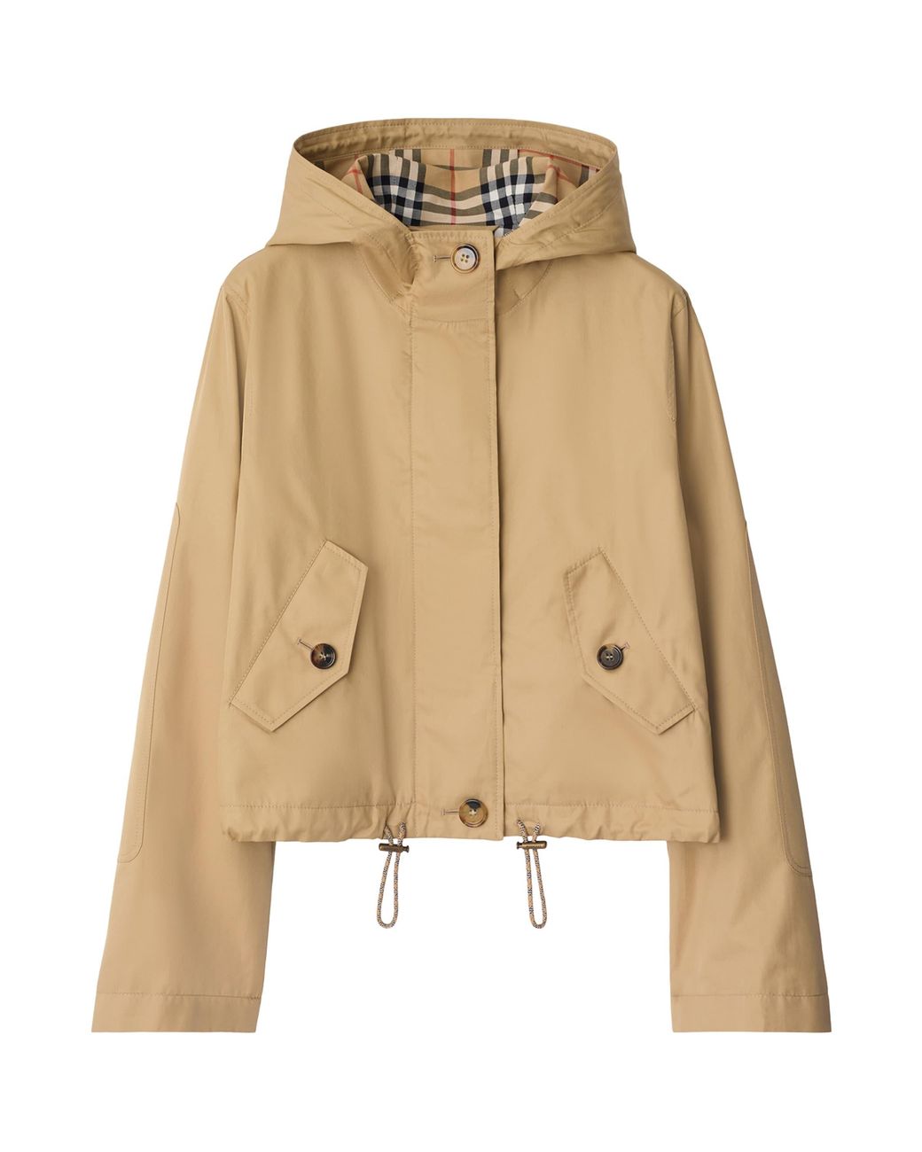 Burberry Natural Gabardine Cropped Parka