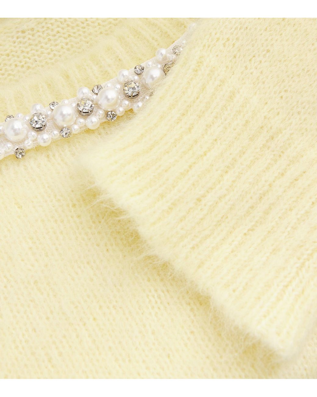 Maje Yellow Removable Jewel-Collar Sweater