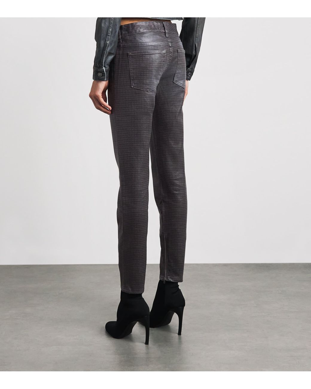 7 For All Mankind Gray Coated Y2K Skinny Jeans