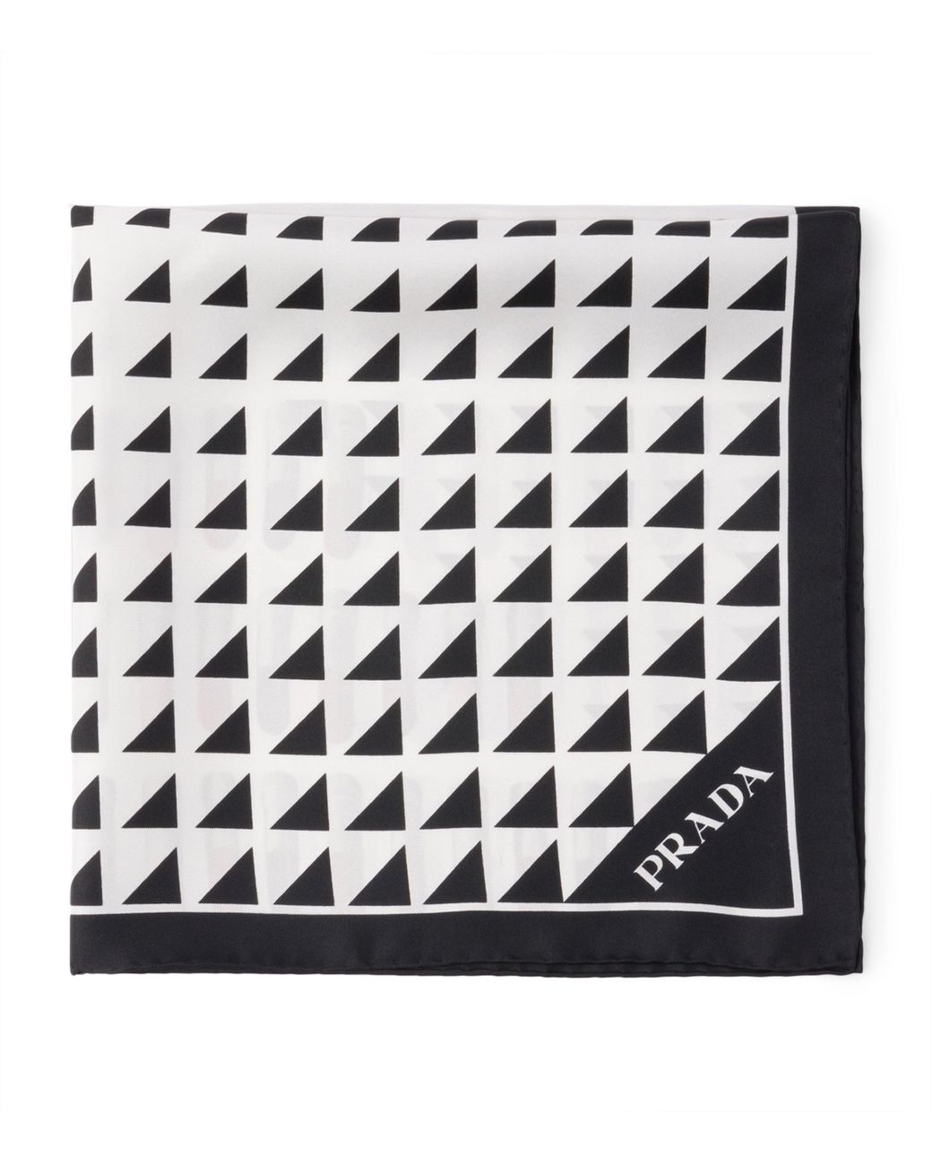 Prada Black Silk Lipstick Triangle Scarf