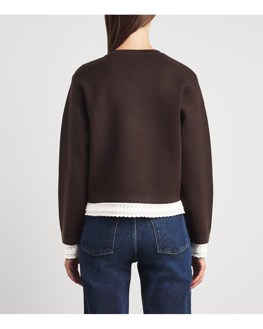 Sandro Black Lace-Detail Cardigan