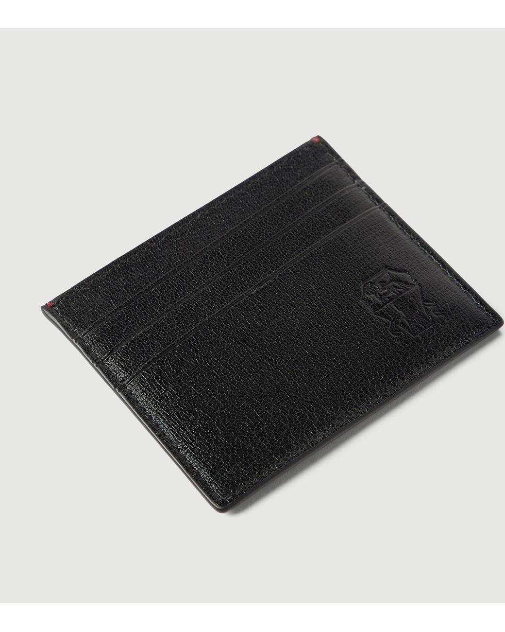 Brunello Cucinelli Black Leather Card Holder for men