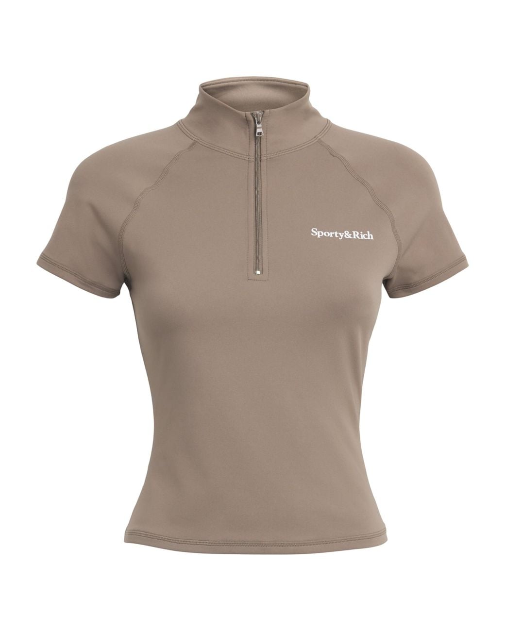 Sporty & Rich Gray Logo Serif Quarter-Zip Top