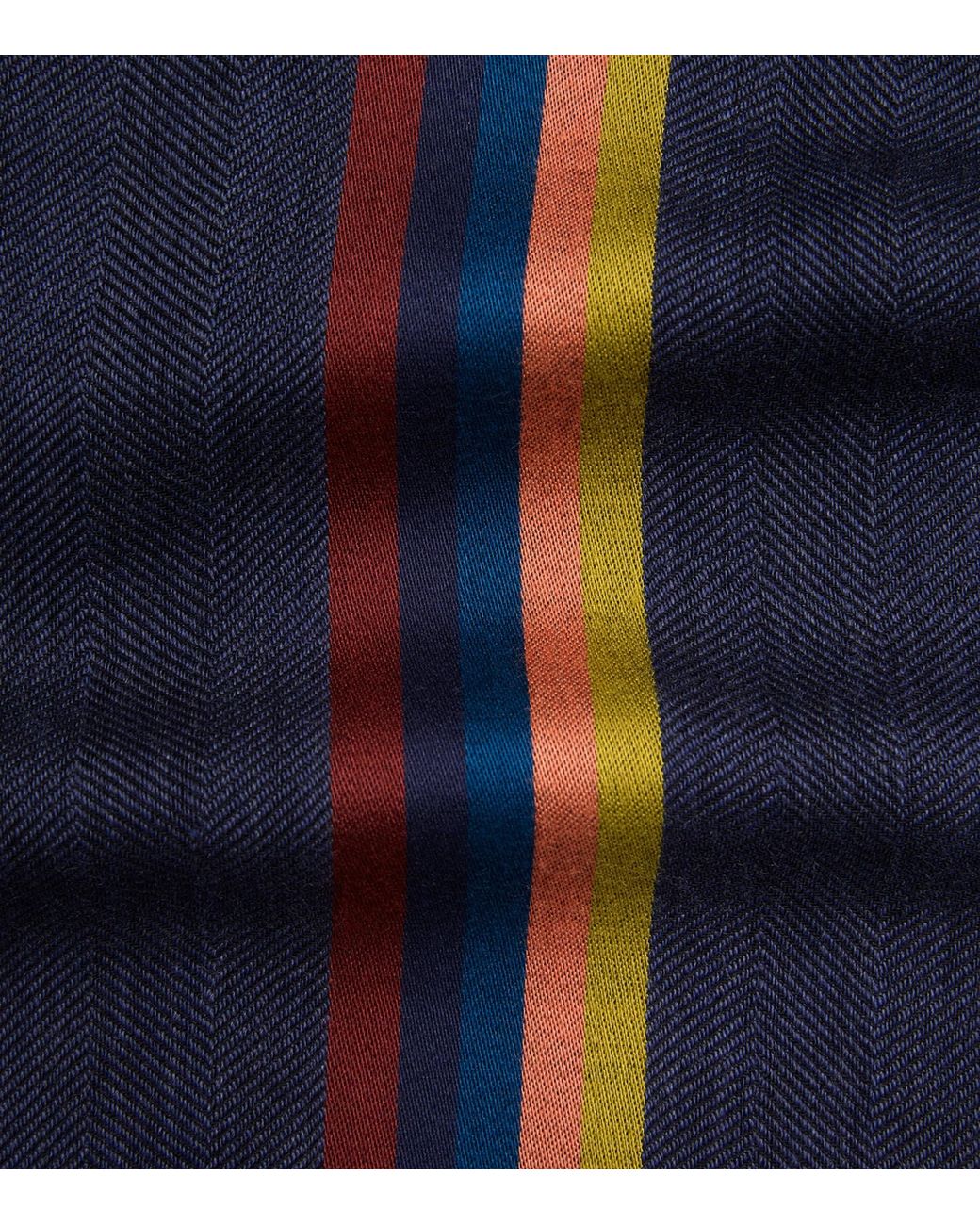 Paul Smith Blue Virgin Wool-Blend Central Stripe Scarf for men