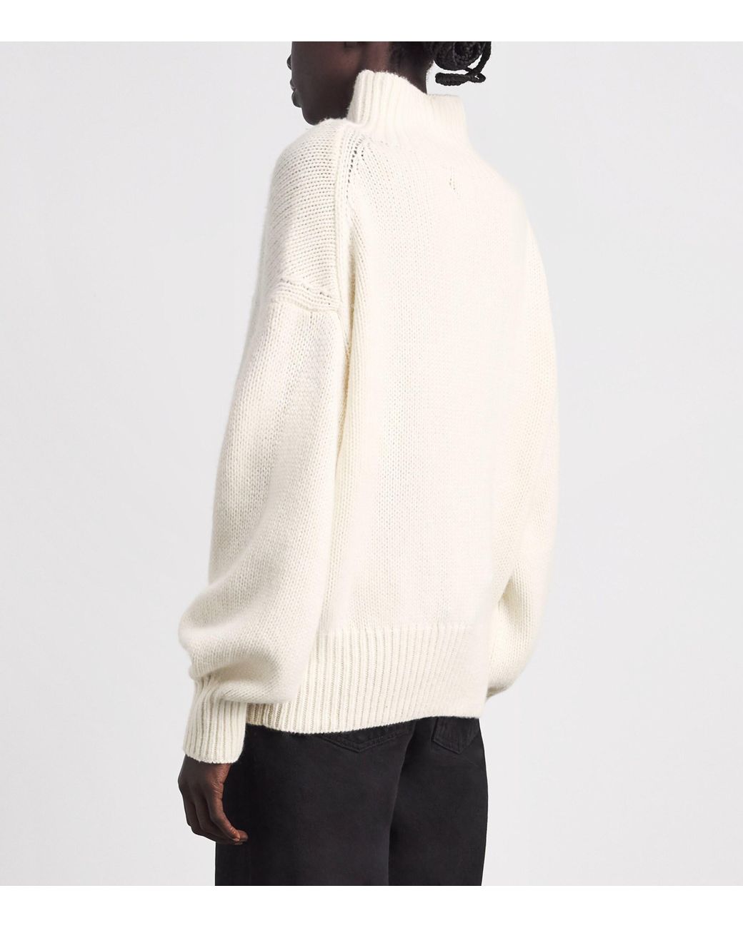 Polo Ralph Lauren White Cashmere Funnel-Neck Sweater