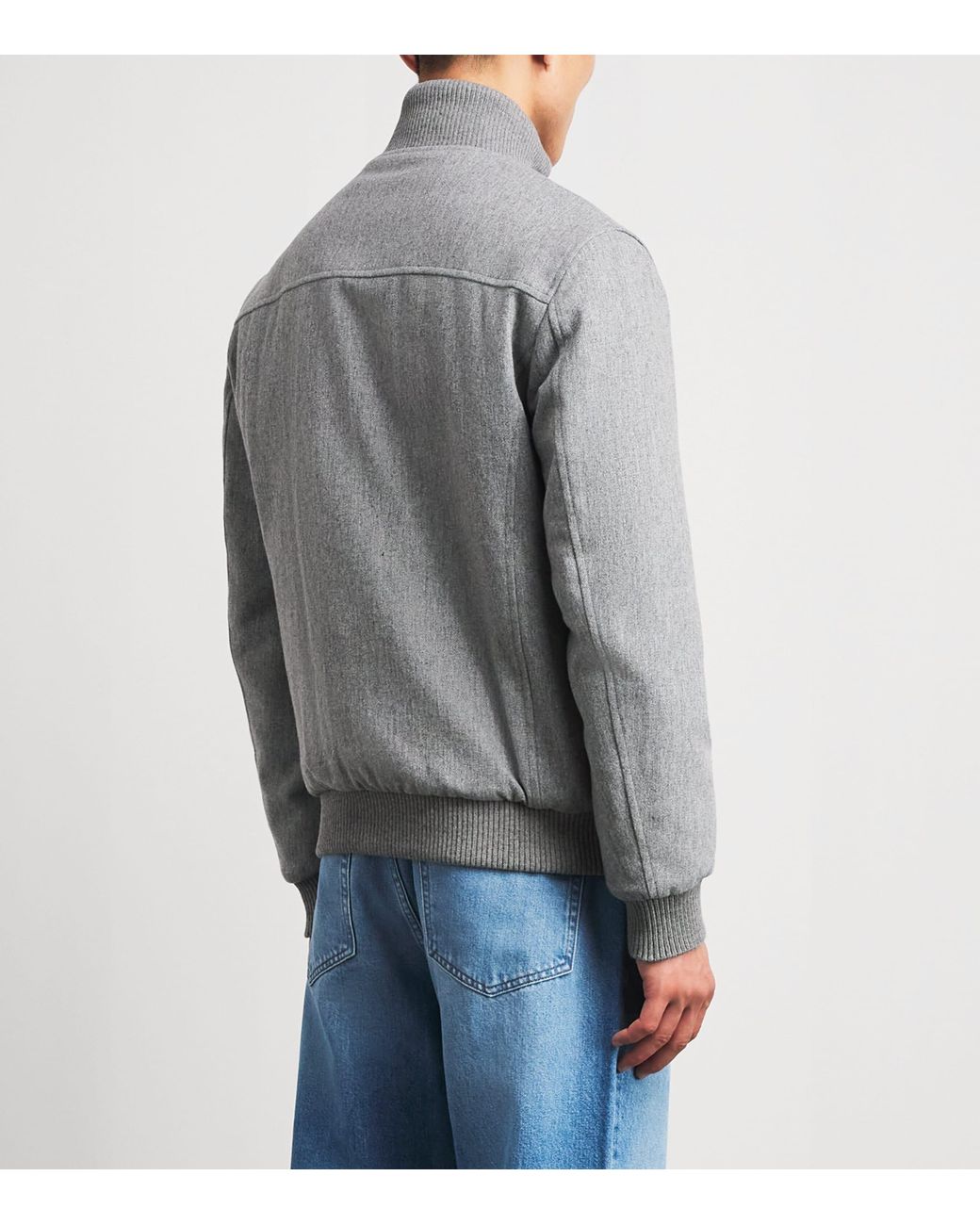 Pal Zileri Gray Wool-Blend Padded Bomber Jacket for men
