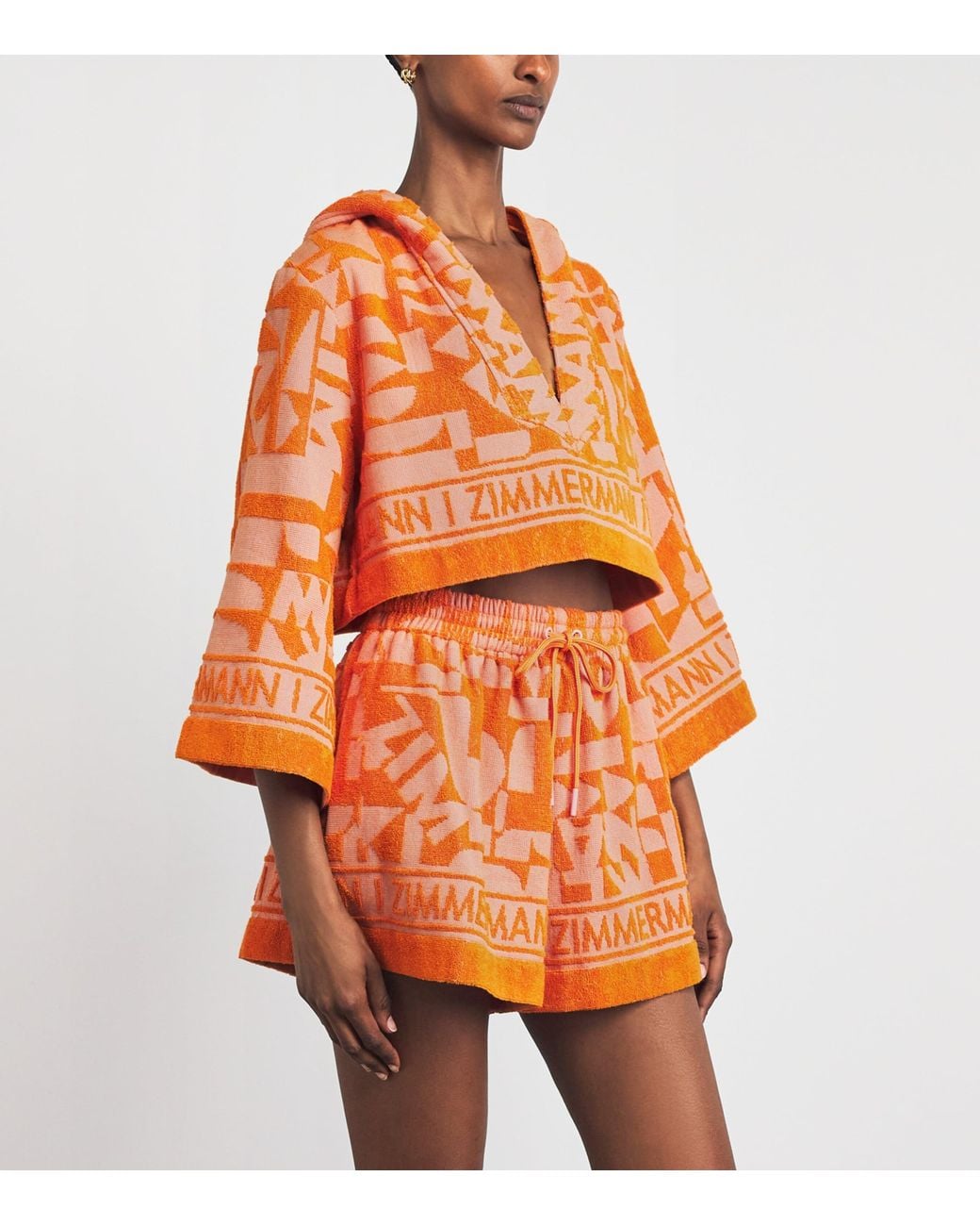 Zimmermann Orange Terry Solstice Crop Top