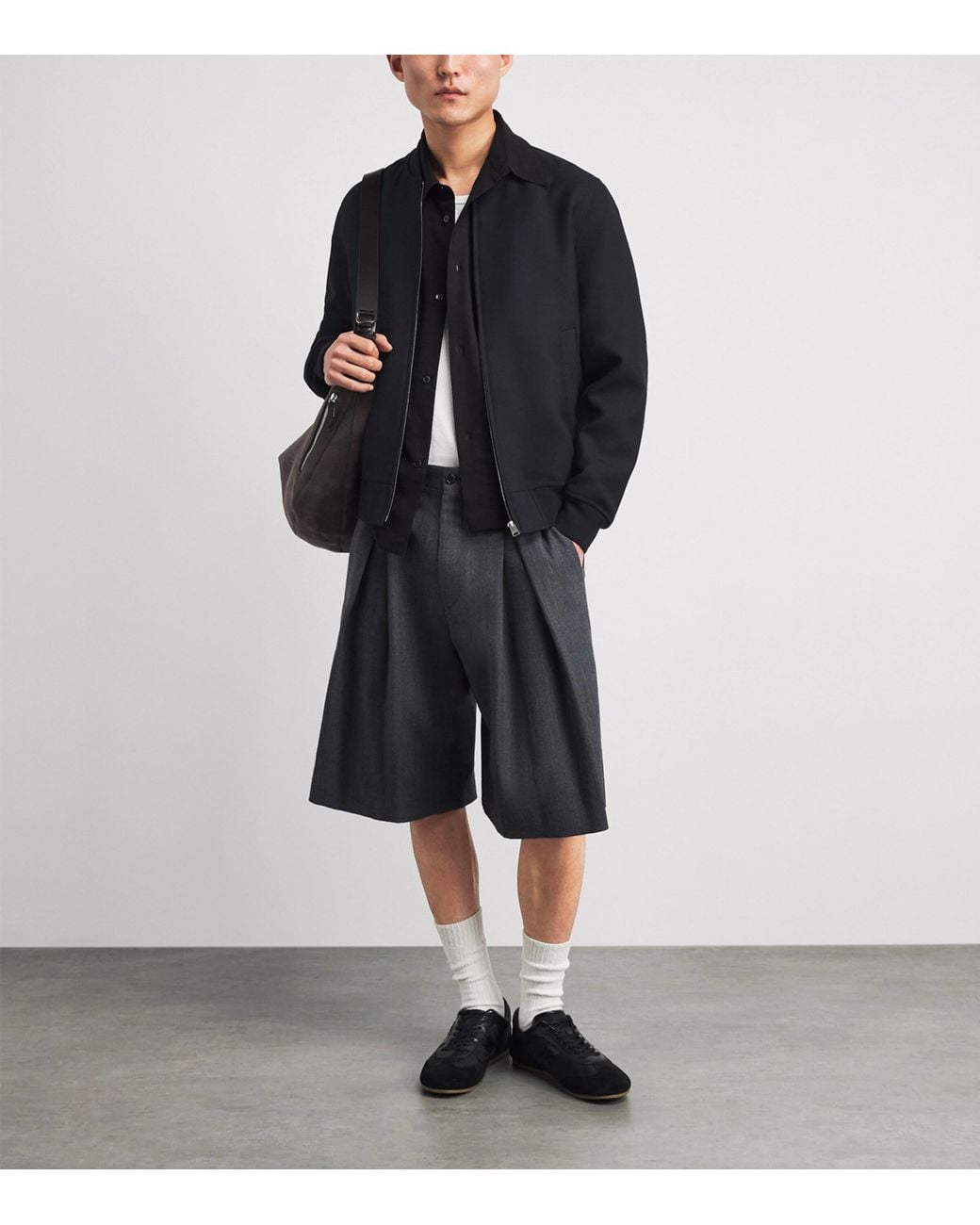 Sandro Blue Wool-Blend Bomber Jacket for men