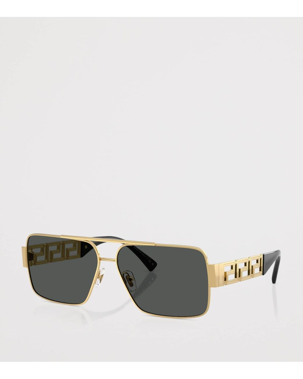 Versace Gray Wire-Frame Rectangular Sunglasses for men