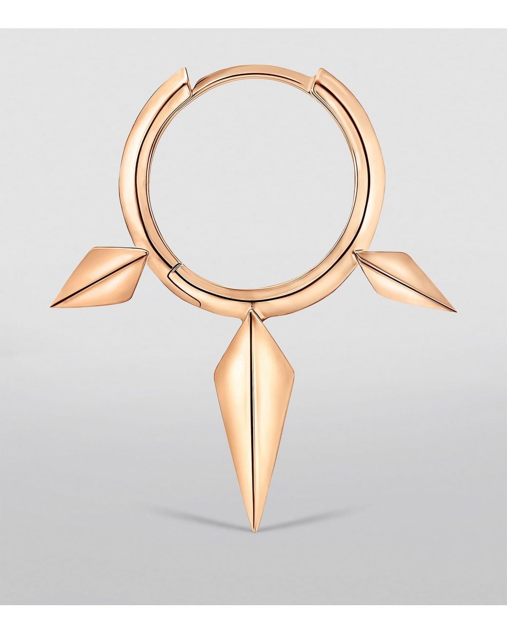 Maria Tash White Faceted Triple Long Spike Hoop Earring