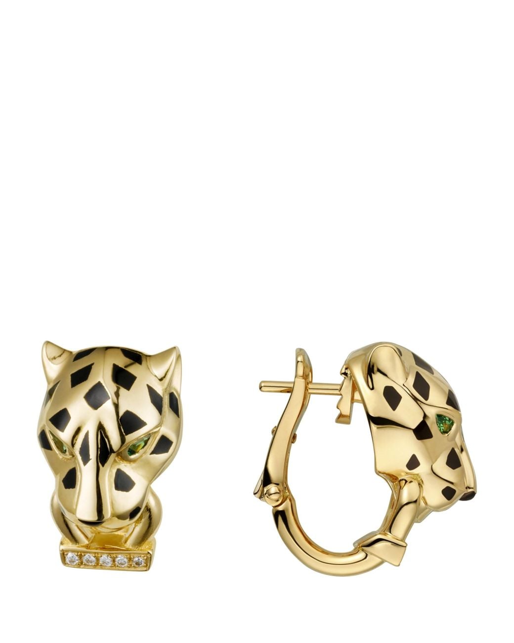 Cartier Metallic And Diamond Panthère De Earrings