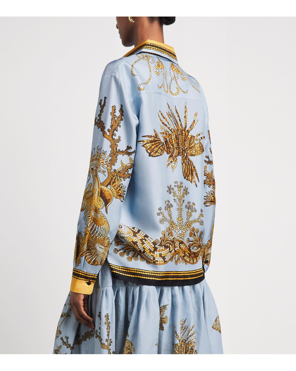 LaDoubleJ Blue Silk Printed Shirt