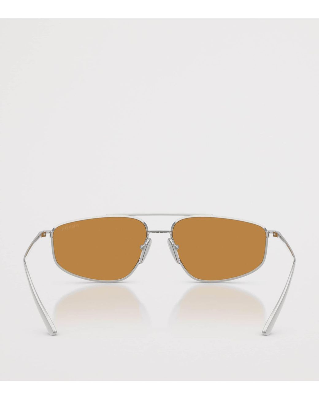 Prada Natural Metal Rectangular Sunglasses