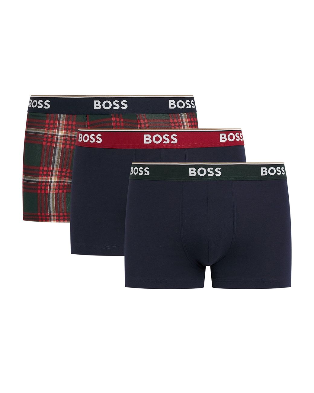 Boss Blue Stretch-Cotton Power Trunks for men