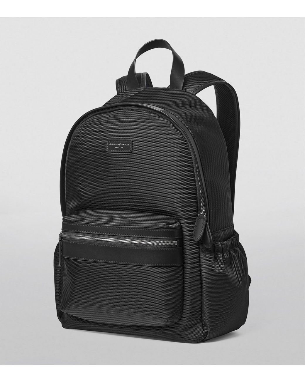 Aspinal Black Nylon Backpack for men