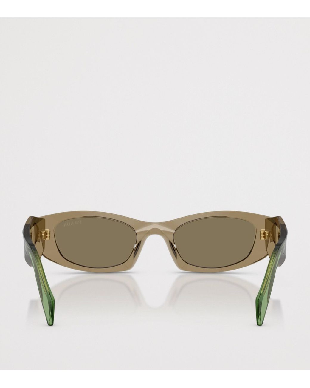 Prada Green Acetate Oval Sunglasses