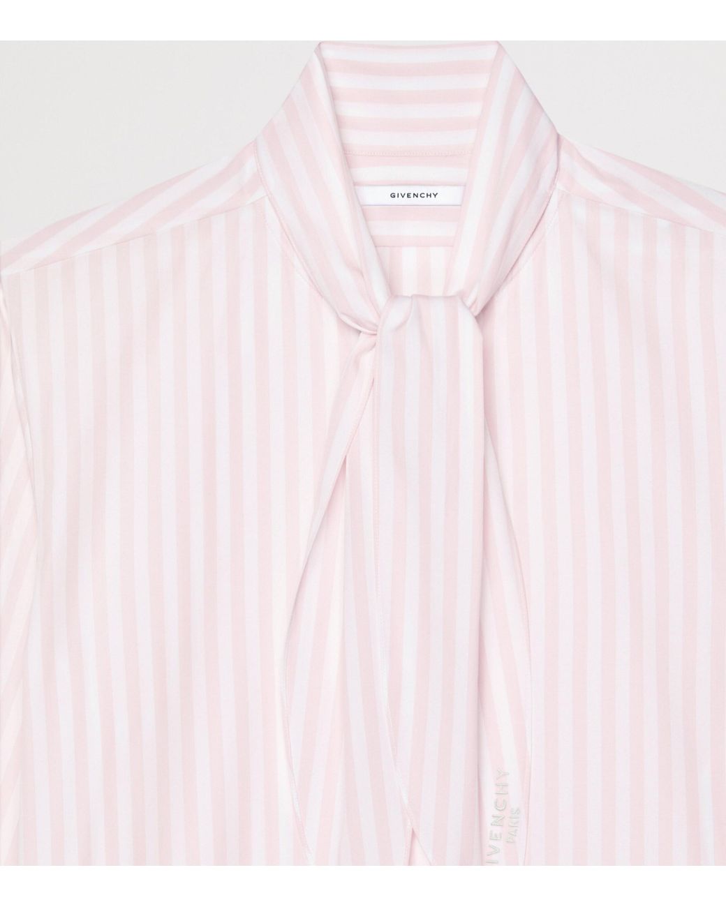 Givenchy Pink Cotton Tie-Neck Shirt