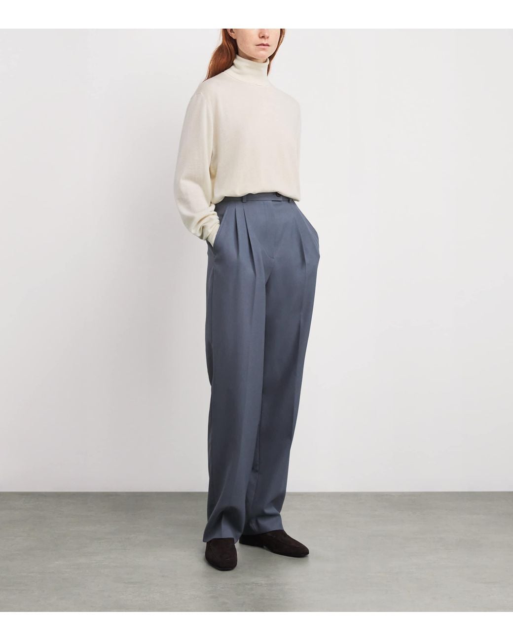 The Row White Nabari Cashmere Rollneck Sweater