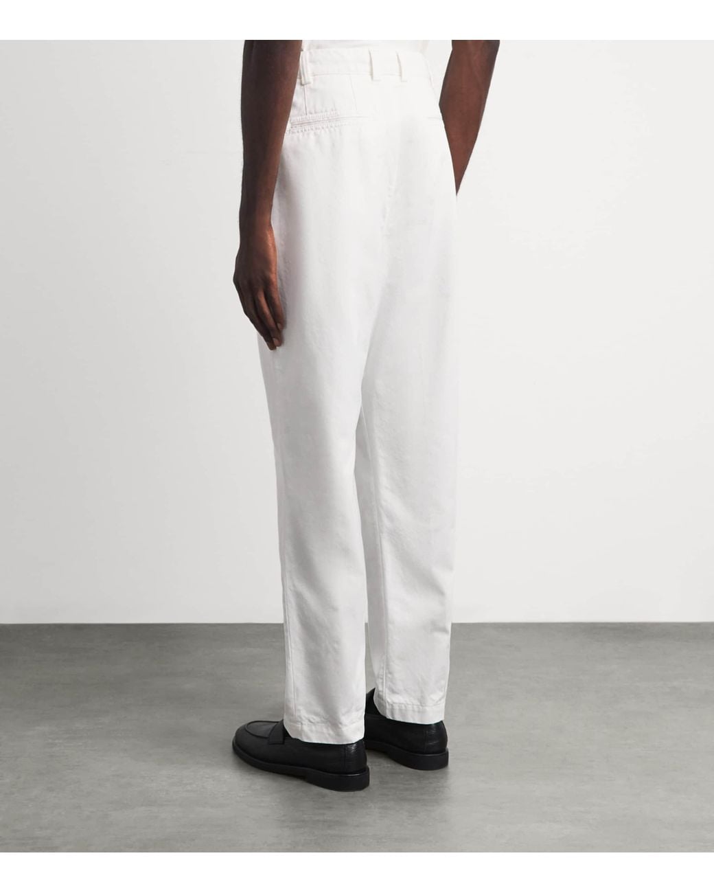 Canali White Straight Chinos for men