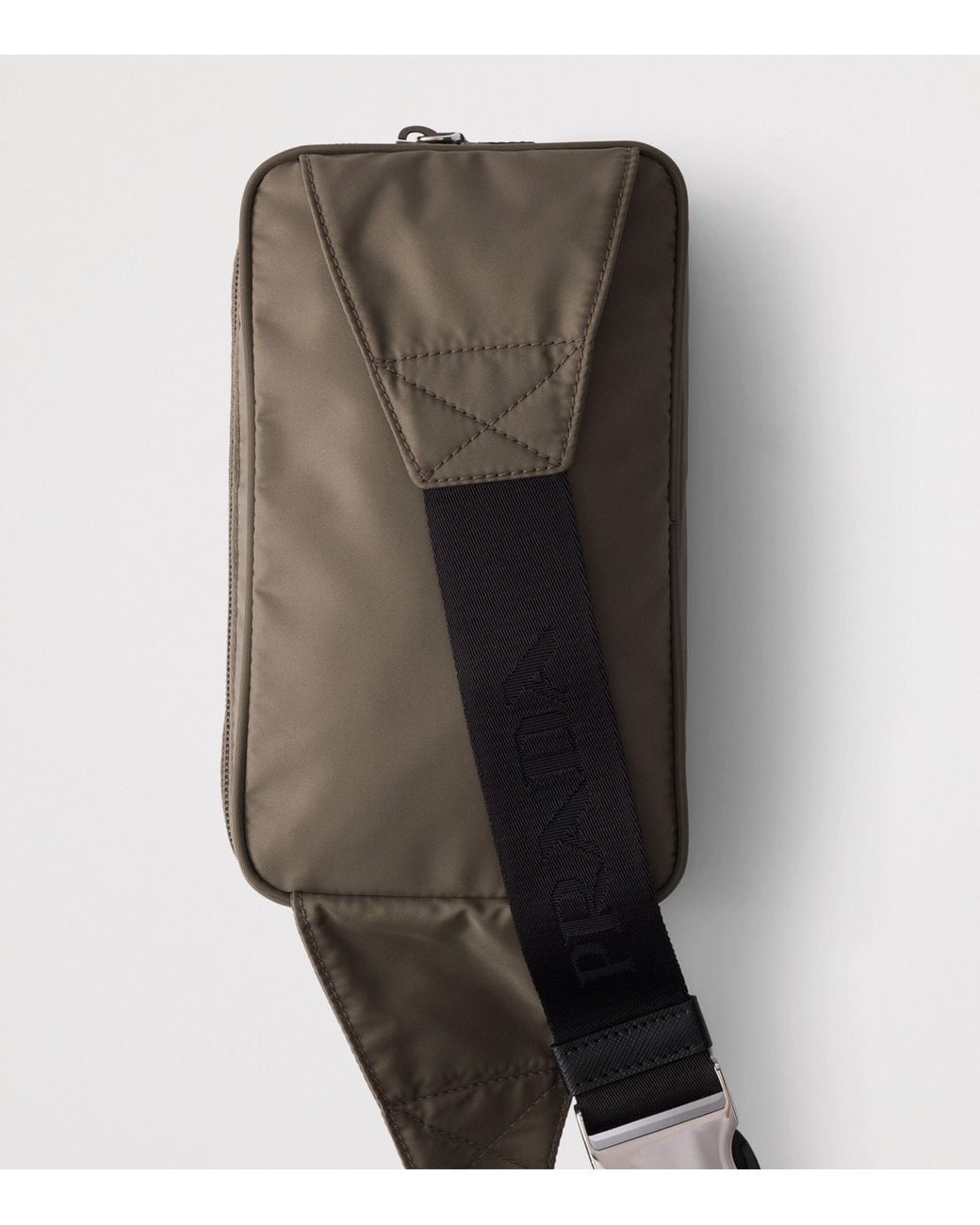 Prada Brown Re-Nylon And Saffiano Leather Belt Bag for men