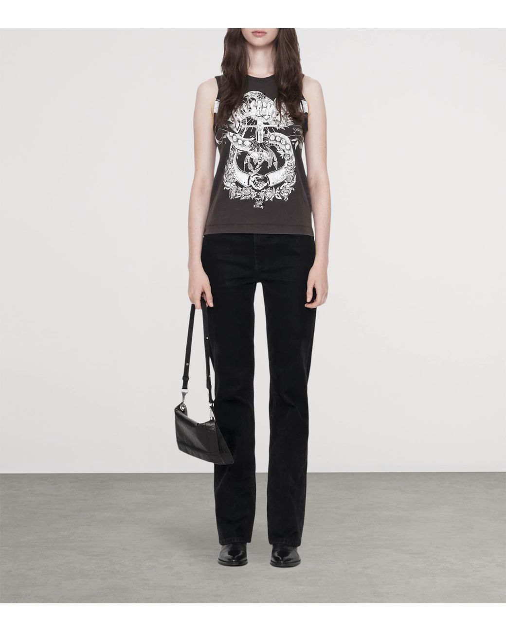 AllSaints Gray Organic Cotton Jenny Tank Top