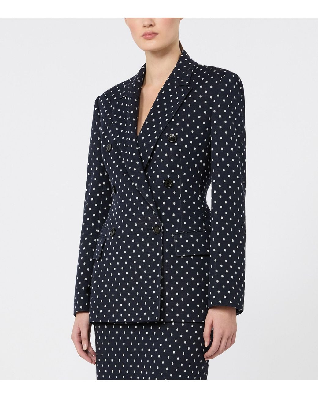 Max Mara Blue Polka Dot Blazer