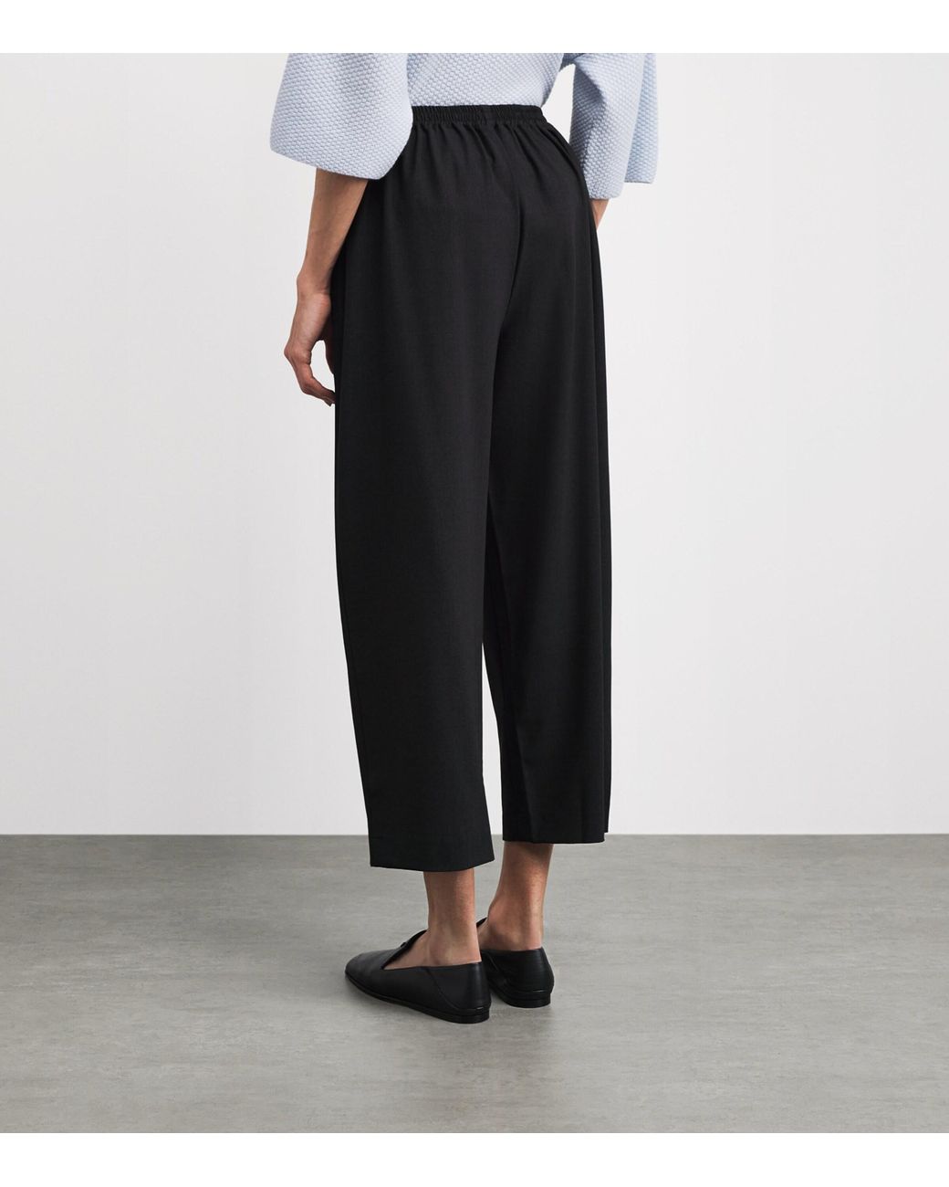 Eskandar Black Wide-Leg Japanese Trousers