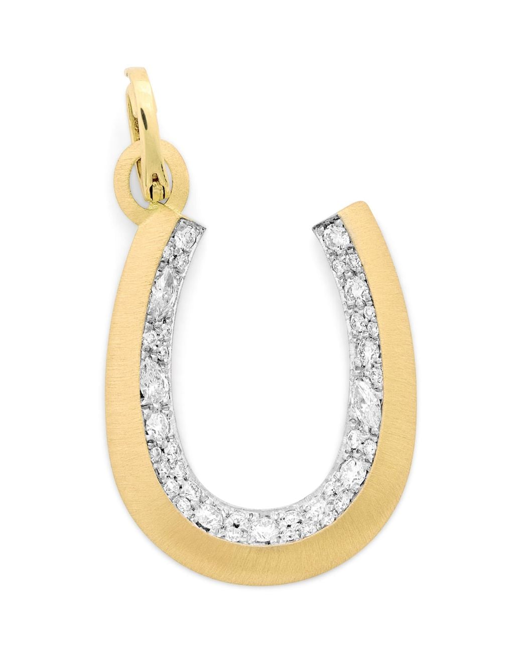 Jade Trau Metallic And Diamond Horseshoe Charm
