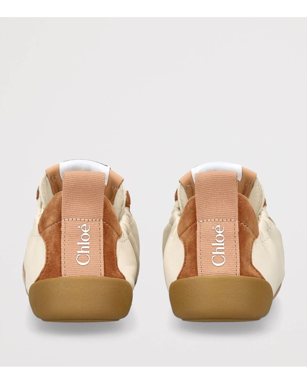 Chloé Natural Leather-Suede Kick Sneakers