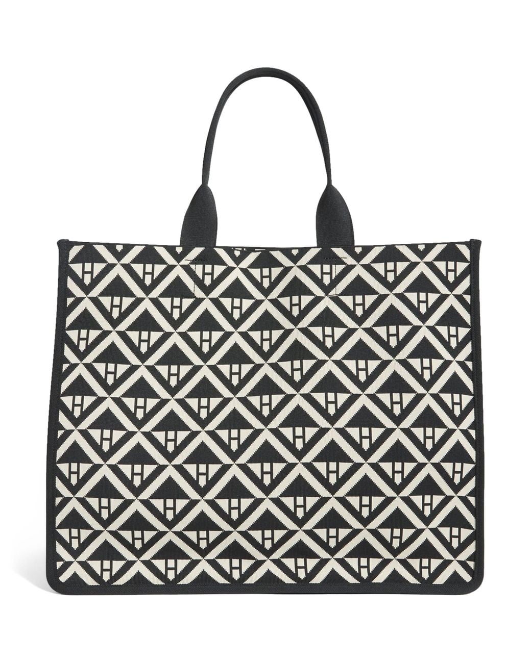 Harrods Black Large Geometric Tote Bag
