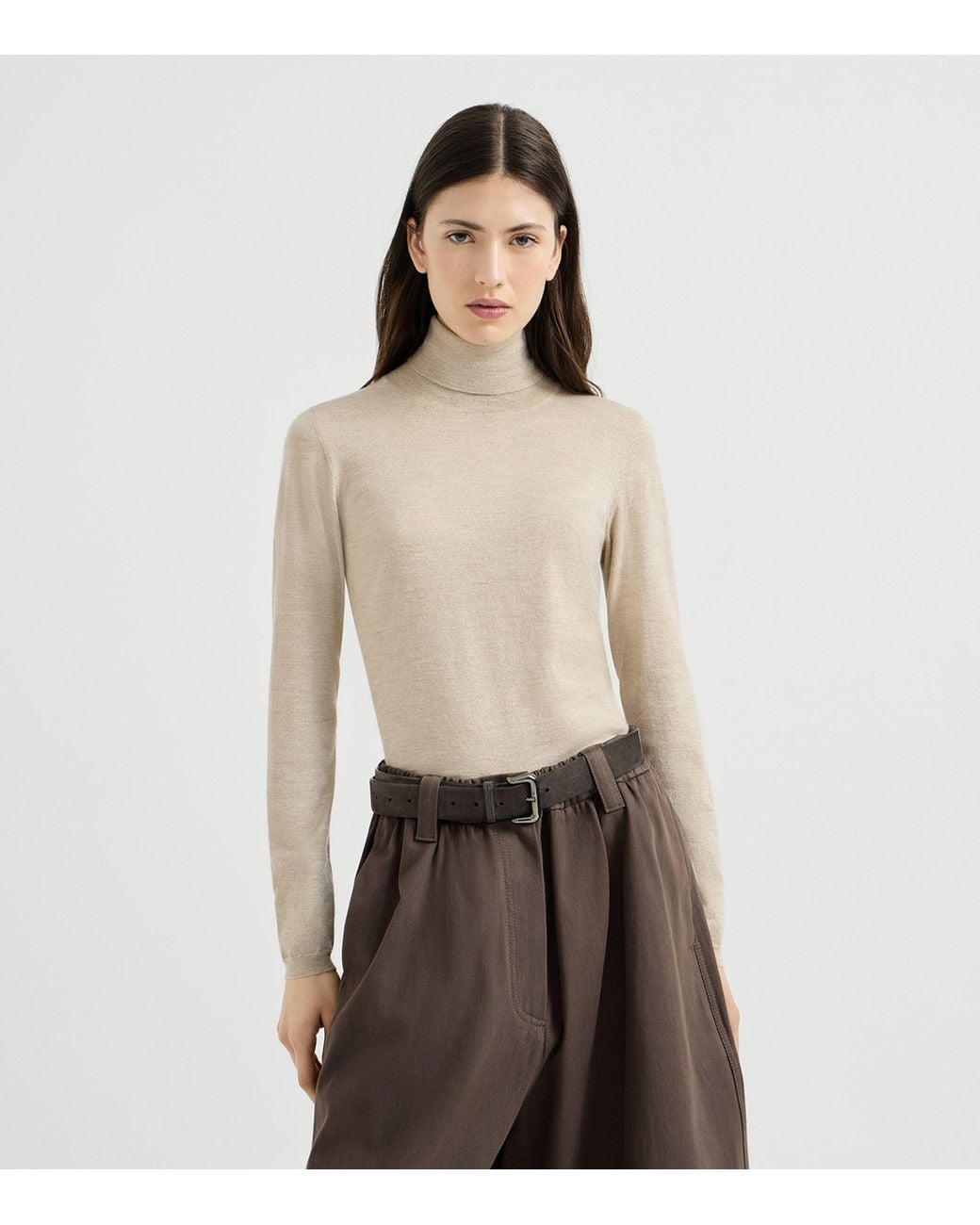 Brunello Cucinelli Natural Cashmere-Blend Sparkle Sweater