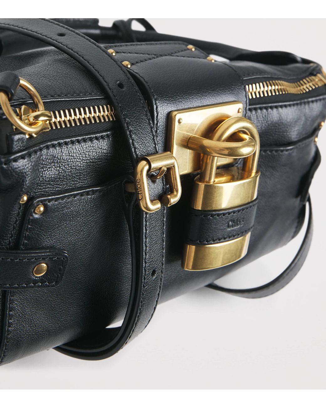 Chloé Black Small Leather Paddington Top-Handle Bag