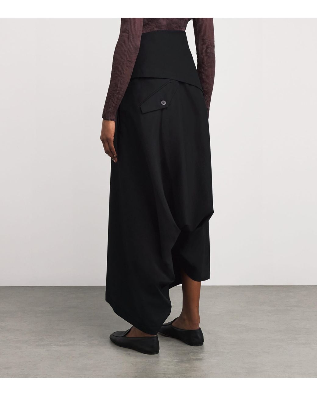 Issey Miyake Black Cotton-Blend Simple Ensemble Trousers